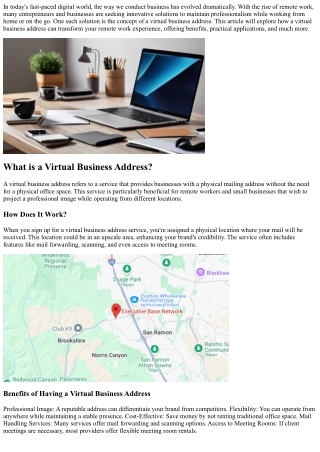Virtual Business Address: A Game Changer for Remote Work