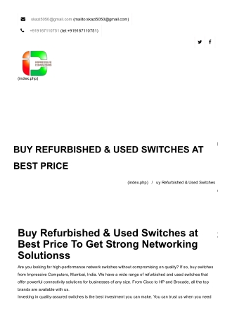 Refurbished & Used Switches Supplier At Best Price in  Mumbai.