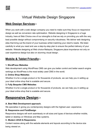 Virtual Website Design Singpore