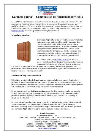 Gabinete puertas – Combinación de funcionalidad y estilo