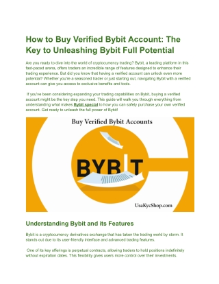 How to Buy Verified Bybit Account_ The Key to Unleashing Bybit Full Potential