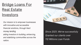 Bridge Loans For Real Estate Investors