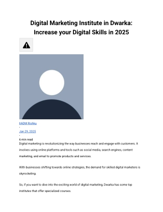 Digital marketing institute in Dwarka