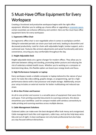 5 Must Have Office Equipment for Every Workspace