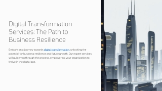 Digital Transformation Services: The Path to Business Resilience