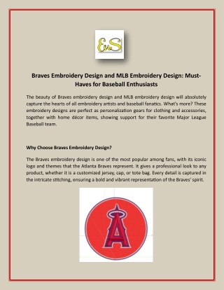 Braves Embroidery Design and MLB Embroidery Design Must-Haves for Baseball Enthusiasts