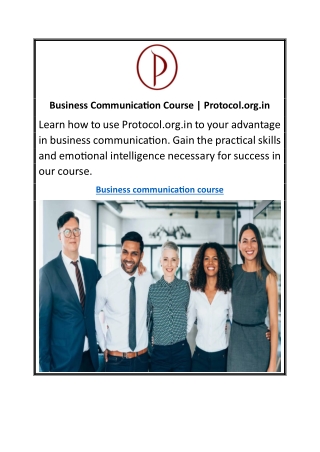 Business Communication Course | Protocol.org.in