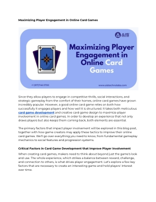 Maximizing Player Engagement in Online Card Games