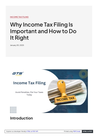 Why Income Tax Filing Is Important and How to Do It Right