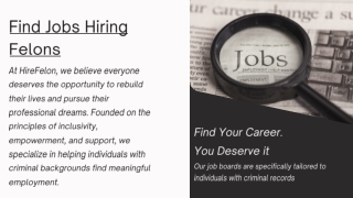 Find Jobs Hiring Felons