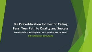 How to Dominate the Market with BIS ISI Certified Electric Ceiling Fans