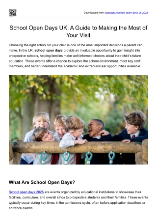 School Open Days UK- A Guide to Making the Most of Your Visit
