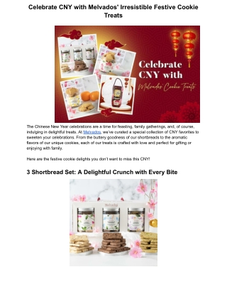 Celebrate CNY with Melvados' Irresistible Festive Cookie Treats