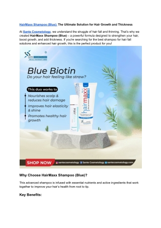 HairMaxx Shampoo (Blue)_ The Ultimate Solution for Hair Growth and Thickness