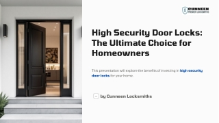 High Security Door Locks The Ultimate Choice for Homeowners