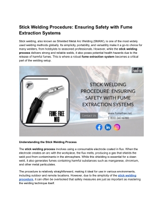 Stick Welding Procedure_ Ensuring Safety with Fume Extraction Systems