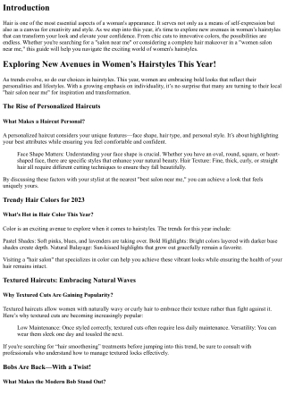 “Exploring New Avenues in Women’s Hairstyles This Year!”