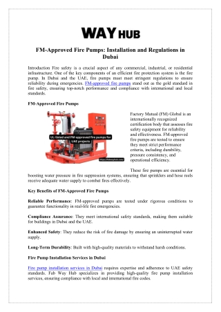 Stay Compliant with UAE Regulations for Fire Pump Systems