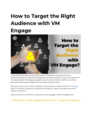 How to Target the Right Audience with VM Engage