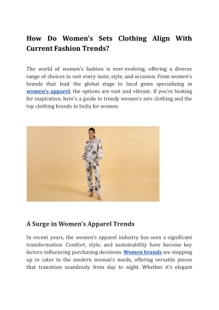 How Do Women’s Sets Clothing Align With Current Fashion Trends_