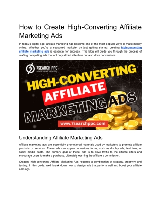 How to Create High-Converting Affiliate Marketing Ads