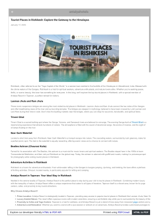 Wonders of Rishikesh: Your Ultimate Tourist Destination at the Foot of the Himal