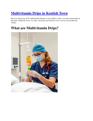 Multivitamin Drips in Kentish Town