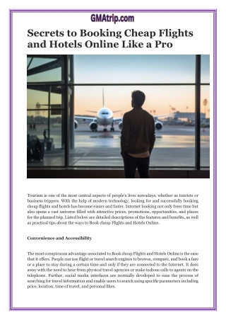 Secrets to Booking Cheap Flights and Hotels Online Like a Pro