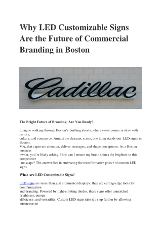 Why LED Customizable Signs Are the Future of Commercial Branding in Boston