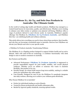 FitlyBone Air X4 Products Australia