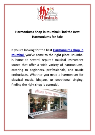 Harmoniums Shop in Mumbai