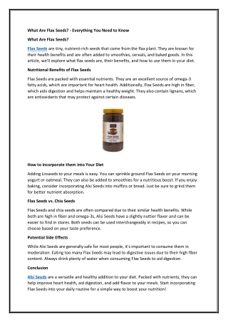 What Are Flax Seeds? - Everything You Need to Know