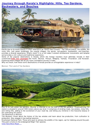 Journey through Kerala