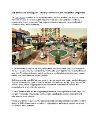 DLF real estate in Gurgaon
