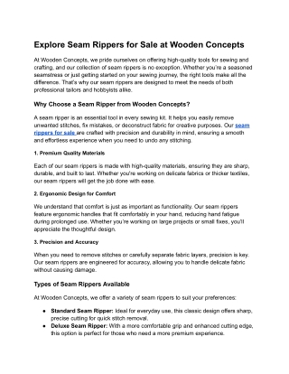 Explore Seam Rippers for Sale at Wooden Concepts