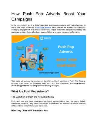 How Push Pop Adverts Boost Your Campaigns