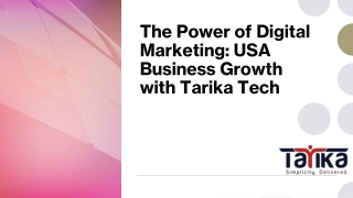 The Power of Digital Marketing USA Business Growth with Tarika Tech