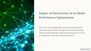 Impact of Data-Centric AI on Model Performance Optimization