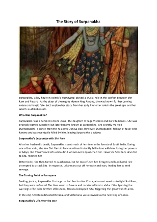 The Story of Surpanakha