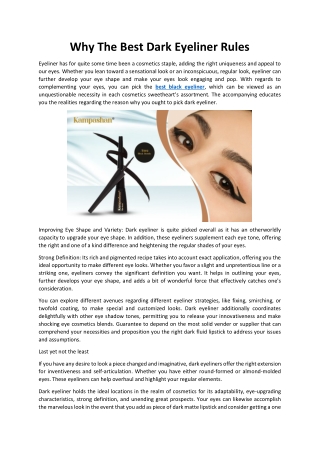 Why The Best Dark Eyeliner Rules