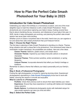 Capture the Joy – Best Cake Smash Photoshoot Ideas for 2025