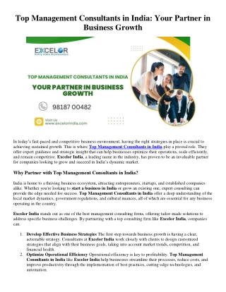 Top Management Consultants in India: Your Partner in Business Growth
