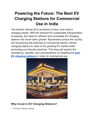 DC Fast Charging Stations for EVs