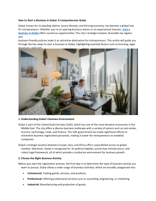 Business Registration in Dubai: A Comprehensive Guide