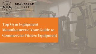 Top Gym Equipment Manufacturers Your Guide to Commercial Fitness Equipment