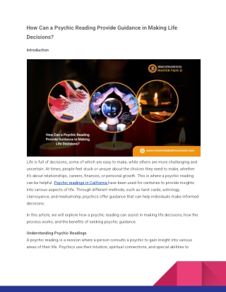 How Can a Psychic Reading Provide Guidance in Making Life Decisions_