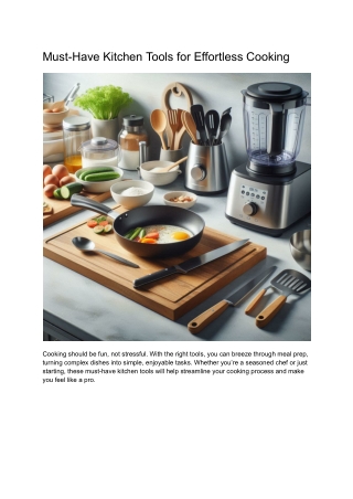 Must-HaveKitchenToolsforEffortlessCooking