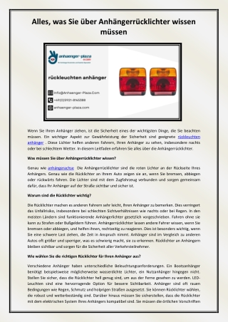 rückleuchten anhänger
