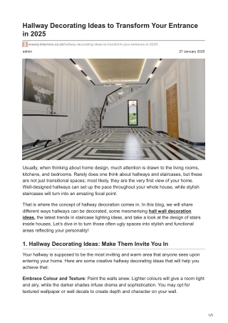 Hallway Decorating Ideas to Transform Your Entrance in 2025