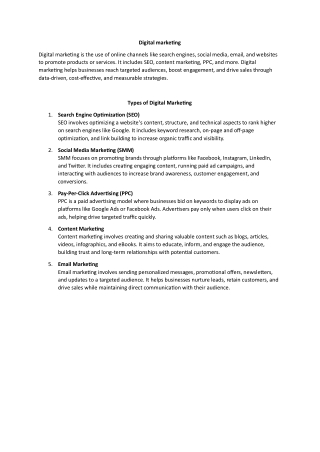Digital marketing and its type
